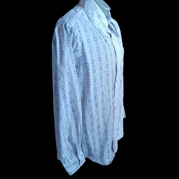 True Vintage Mens Shirt XL 70's Marlboro Geometric Pattern Buttery Distress Mod - Picture 5 of 8